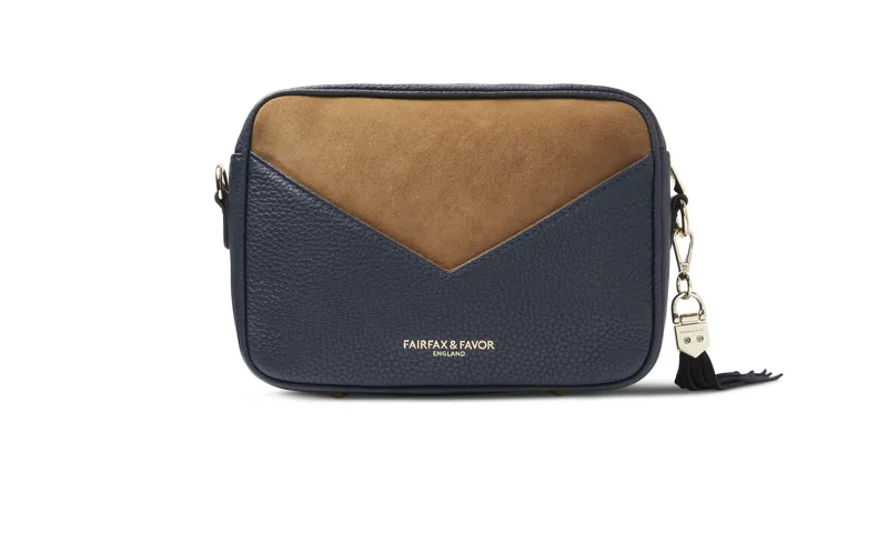Fairfax and Favor Finsbury Cross Body Bag Tan Navy-1
